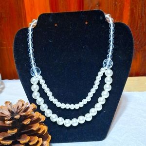 Beautiful pearl crystal necklace